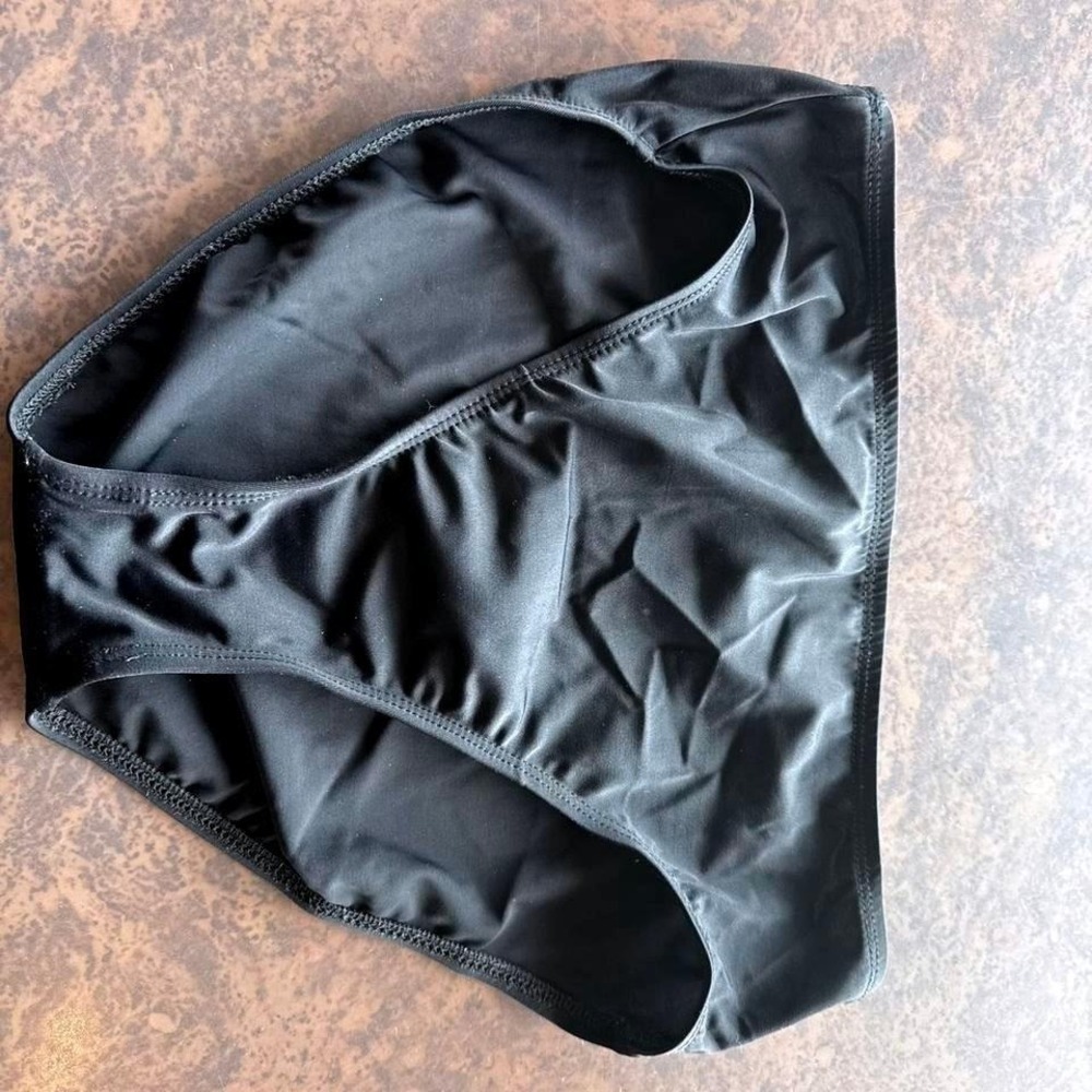 St‎ Johns Bay Black Bikini Bottoms High Rise Swim Size 10 Made in USA